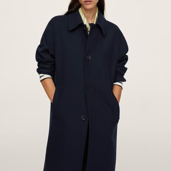 MANGO Oversize Wool Coat - Picture 3 of 11